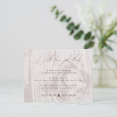 Invitation Tan Rustic Woodgrain Mariage de automne d'automne  (Debout devant)