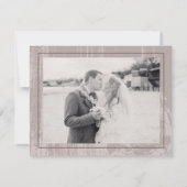 Invitation Tan Rustic Woodgrain Mariage de automne d'automne  (Dos)