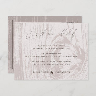 Invitation Tan Rustic Woodgrain Mariage de automne d'automne