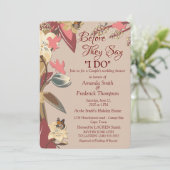 Invitation Tan, Vin de Marsala - torsion de Rose Mariage Douc (Debout devant)