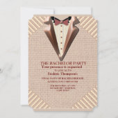 Invitation Tan - Vin Marsala - Bachelor Textile Moderne (Devant)