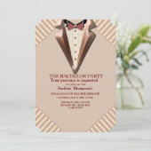 Invitation Tan - Vin Marsala - Hues Modernes Bachelor (Debout devant)