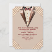 Invitation Tan - Vin Marsala - Hues Modernes Bachelor (Devant)