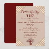 Invitation Tan, vin Marsala - Mariage Moderne Douche (Devant / Derrière)