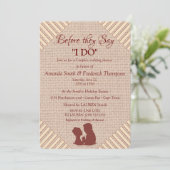 Invitation Tan, Vin Marsala - Mariage Texturé Douche (Debout devant)
