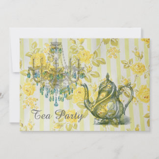 Invitation tandelier de thé vintage