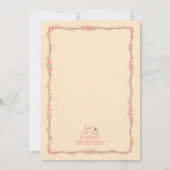 Invitation Tandem Bicycle, Oiseaux et Banner Engagement (Dos)