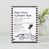 Invitation Tandem Bicyclette Réception Romantique de Mariage (Debout devant)