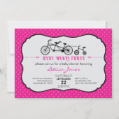 Invitation tandem de baby shower de fille de (Devant)