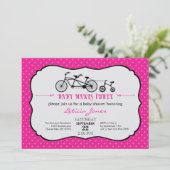 Invitation tandem de baby shower de fille de (Debout devant)