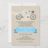 Invitation Tandem Mariage Vélo Faux Linen (Devant)