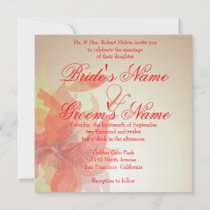Invitation Tangerine Abstraite Florale