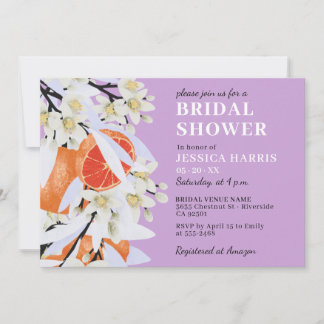 Invitation Tangerine Agrumes Branches florissantes Wreath Flo