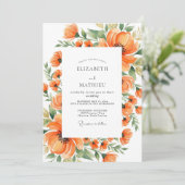 Invitation Tangerine Artistic Meadow Wedding (Debout devant)