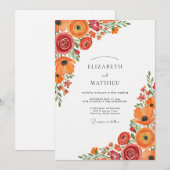 Invitation Tangerine Brilliant Summer Wedding (Devant / Derrière)