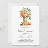 Invitation Tangerine Citrus Orange Mason Jar Fête des mariées (Devant)