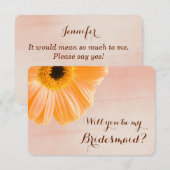 Invitation Tangerine Floral Serez-Vous Ma Femme D'Accueil (Devant / Derrière)