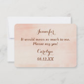 Invitation Tangerine Floral Serez-Vous Ma Femme D'Accueil (Dos)