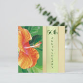 Invitation Tangerine Hibiscus 50e anniversaire de mariage (Debout devant)