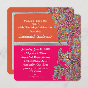 Invitations Faire Part Cartes Anniversaire Marocain Zazzle Be