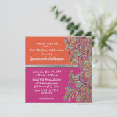 Invitation Tangerine marocaine & Fuchsia 40ème anniversaire (Debout devant)