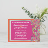 Invitation Tangerine marocaine & Fuchsia Mariage Enregistrer  (Debout devant)