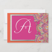 Invitation Tangerine marocaine & Fuchsia Mariage Enregistrer  (Dos)