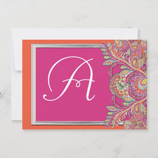 Invitation Tangerine marocaine & Fuchsia Mariage Enregistrer  (Dos)