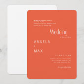 Invitation Tangerine moderne Les deux parents Mariage (Devant / Derrière)