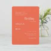 Invitation Tangerine moderne Les deux parents Mariage (Debout devant)
