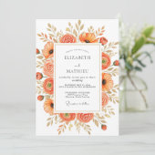 Invitation Tangerine Stately Autumnal Wedding (Debout devant)