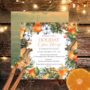 Invitation Tangerines et Pine Noël