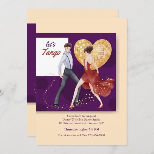 Invitation Tango (Devant / Derrière)