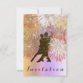 Invitation Tango Ball Carnival Dance Party Gold Ombre violet (Devant)