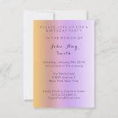 Invitation Tango Ball Carnival Dance Party Gold Ombre violet (Dos)