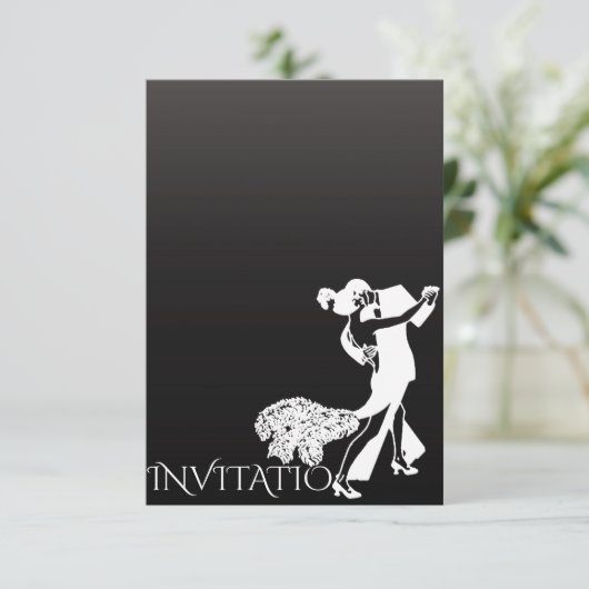 Invitation Tango Classique Danse Noir Gris Ombre (Debout devant)