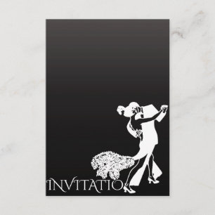 Invitation Tango Classique Danse Noir Gris Ombre