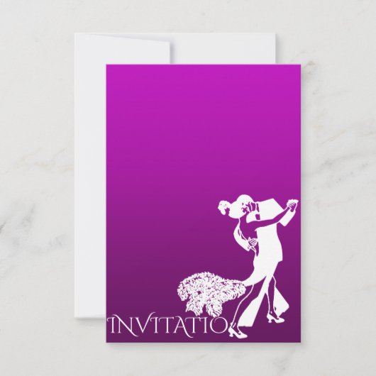 Invitation Tango Classique Danse Violet Lavande Ombre (Devant)