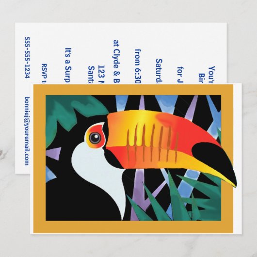 Invitation Tango de toucan (Devant / Derrière)