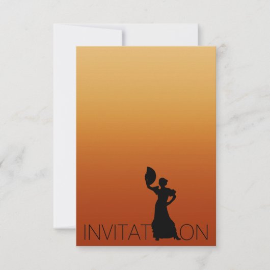 Invitation Tango Flamenco Latin Dance Party Brown Ombre (Devant)