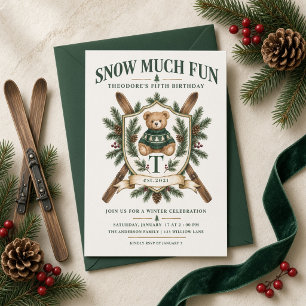 Invitation Tant de plaisir d'hiver Ours en peluche de la stat