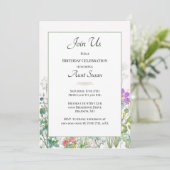 Invitation Tante verdure fleur sauvage fête d'anniversaire (Debout devant)
