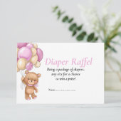 Invitation Tapis de jeu Teddy points de poker rose couche béb (Debout devant)