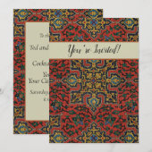 Invitation Tapis Persan Rouge Bleu Classique (Devant / Derrière)