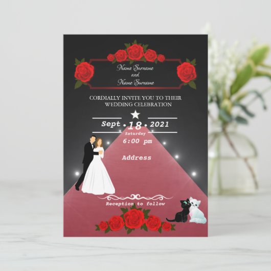 Invitation Tapis rouge (Debout devant)