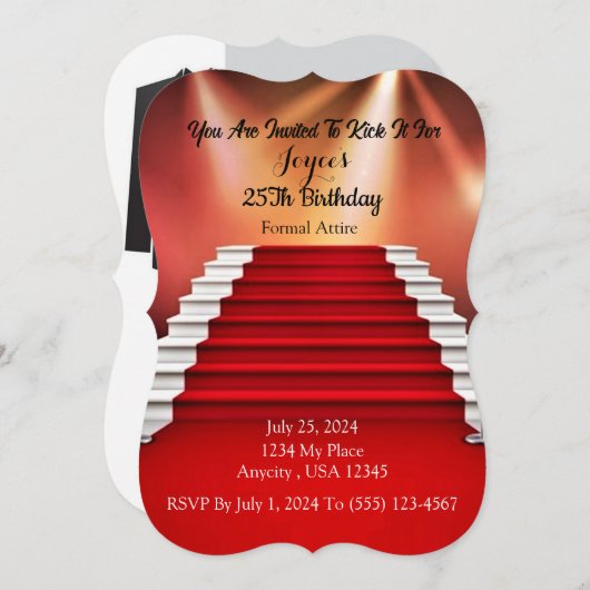 Invitation Tapis rouge (Devant / Derrière)