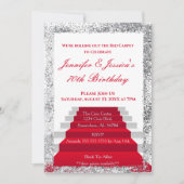 Invitation Tapis rouge blanc et argent Anniversaire (Devant)