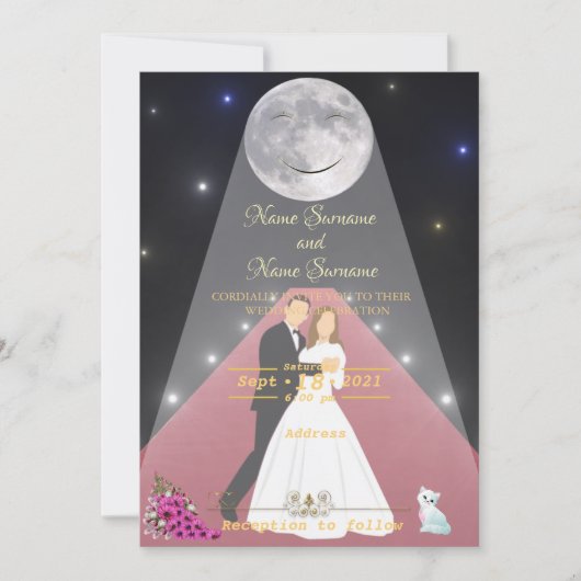 Invitation Tapis rouge clair de lune (Devant)