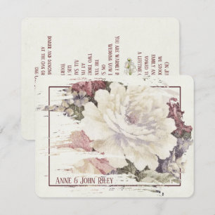Invitation Tapisserie à texture de rose vintage