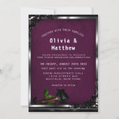 Invitation Tapisserie de prune violette et Mariage gothique R (Devant)